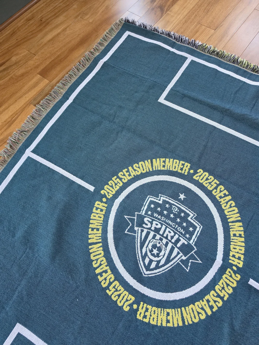 Washington Spirit Season Member Teal Soccer Throw Blanket